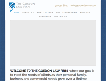 Tablet Screenshot of gordonlaw-nc.com